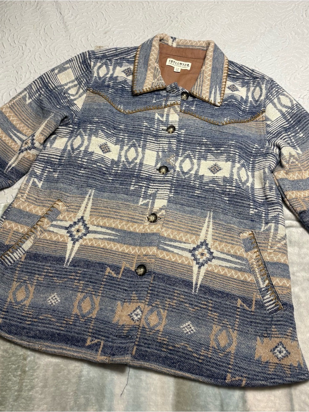 Idyllwind Blue & Tan Southwestern Jacket from Boot barn, Women Medium